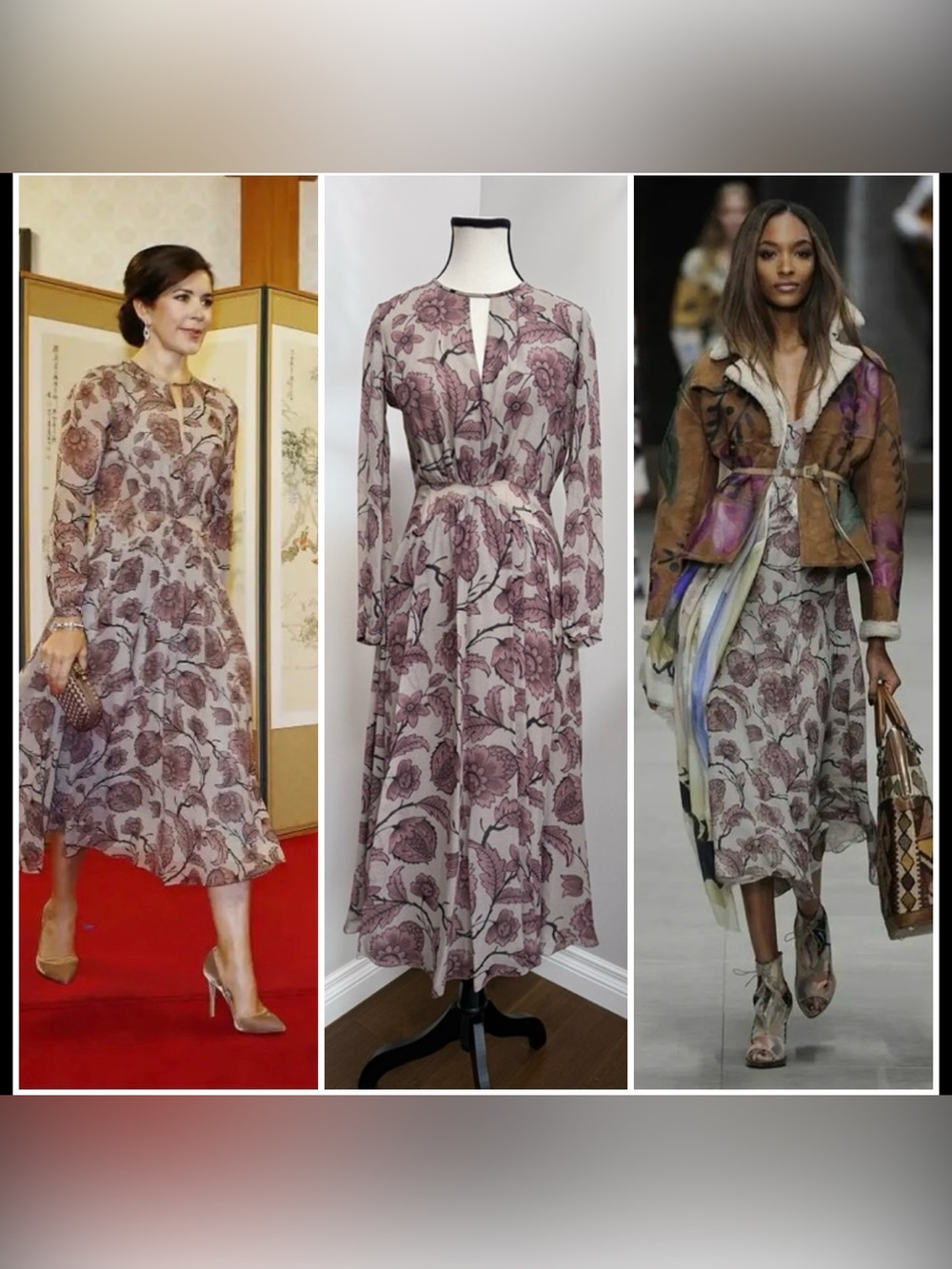 Vintage Burberry Prorsum FW 2014 Silk Dress ASO Royal Queen Mary of Denmark